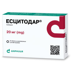 ЕСЦИТОДАР таблетки, дисперг. в рот. порож. по 20 мг №30 (15х2)