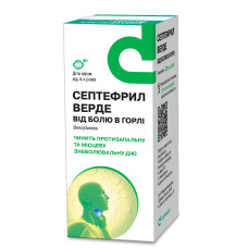 СЕПТЕФРИЛ Верде від болю в горлі спрей д/рот. порож. 1.5 мг/мл по 30 мл у флак. з доз. пристр.