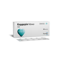 КОРДЕРІЯ МОНО таблетки по 4 мг №30 (10х3)