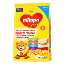MILUPA каша молочна 210гр вівсяно-рисова  з бананом, манго та маракуєю