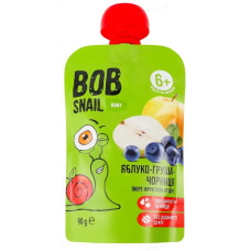 Равлик Bob Snail пюре дит. яблуко-груша-чорниця 90г