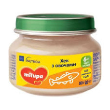 ПЮРЕ MILUPA Хек з овочами 80г від 6 міс
