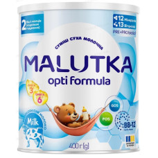 СУМІШ МОЛОЧНА «MALUTKA Opti Formula - 2» для харчування дітей від 6 місяців, 400гр.