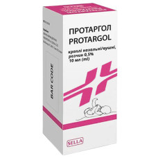 ПРОТАРГОЛ краплі вуш./наз., р-р 0,5 % по 10 мл у флак. з криш.- піпет.