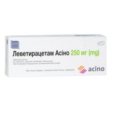 ЛЕВЕТИРАЦЕТАМ Асіно таблетки, в/плів. обол. по 250 мг №30 (10х3)