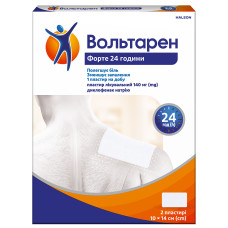 Вольтарен форте 24 години пластир лікув. по 140 мг №2 у пак.