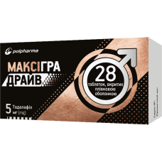 Максігра драйв таблетки, в/плів. обол. по 5 мг №28 (14х2)
